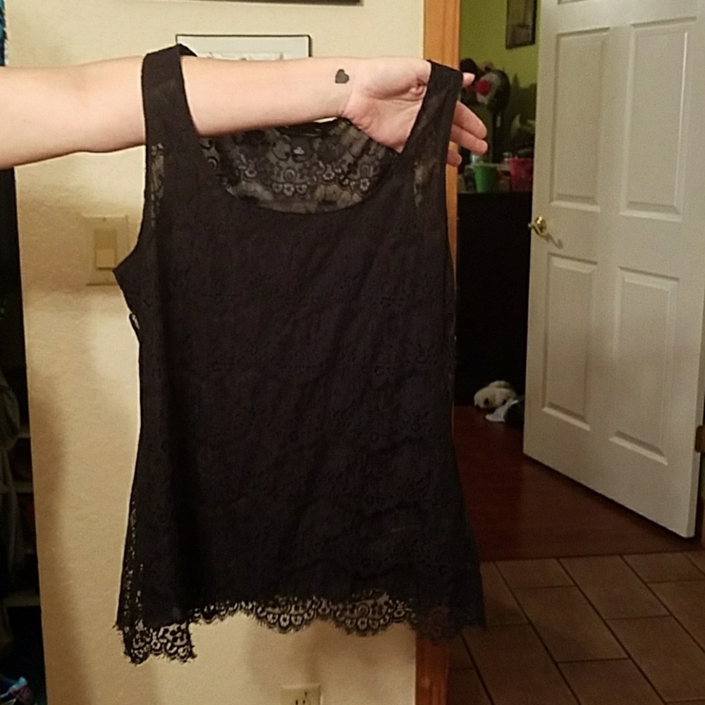 Banana Republic  black lace tank top